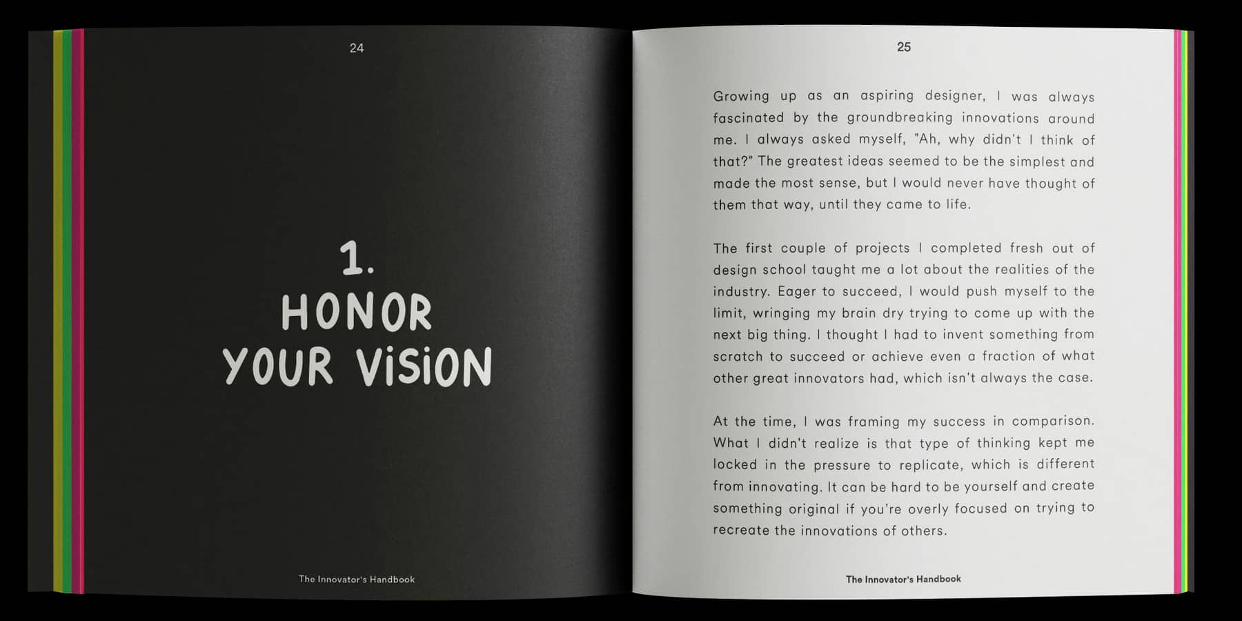 Example page with "Honor Your Vision" title